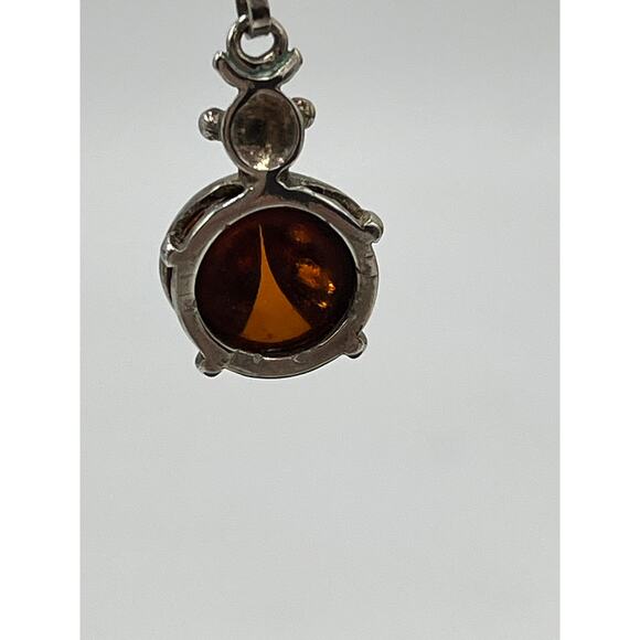 Sterling Silver 925 Genuine Amber Ladybug Drop Dangle Earrings - Picture 3 of 9